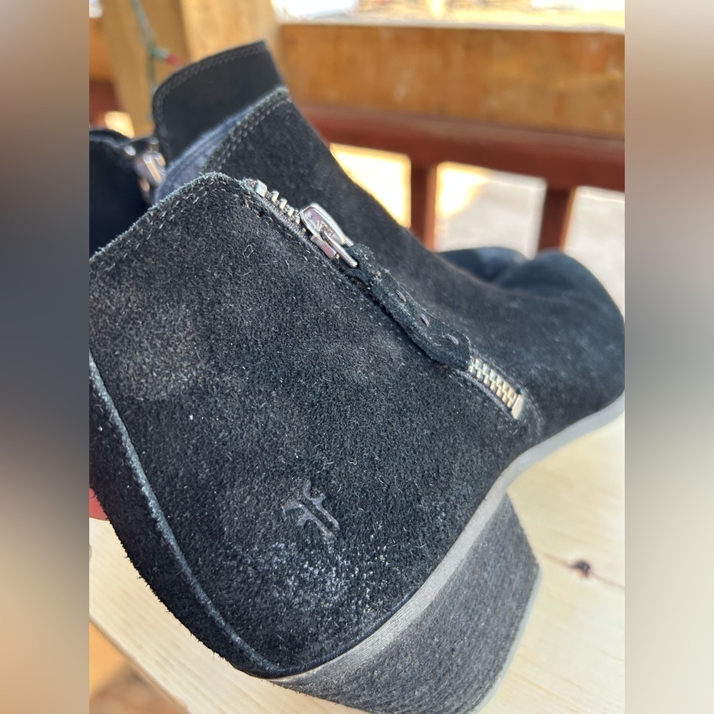 Frye Black Suede Ankle Booties - Picture 2 of 9